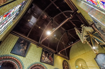 Beautiful wood ceiling of the side altar